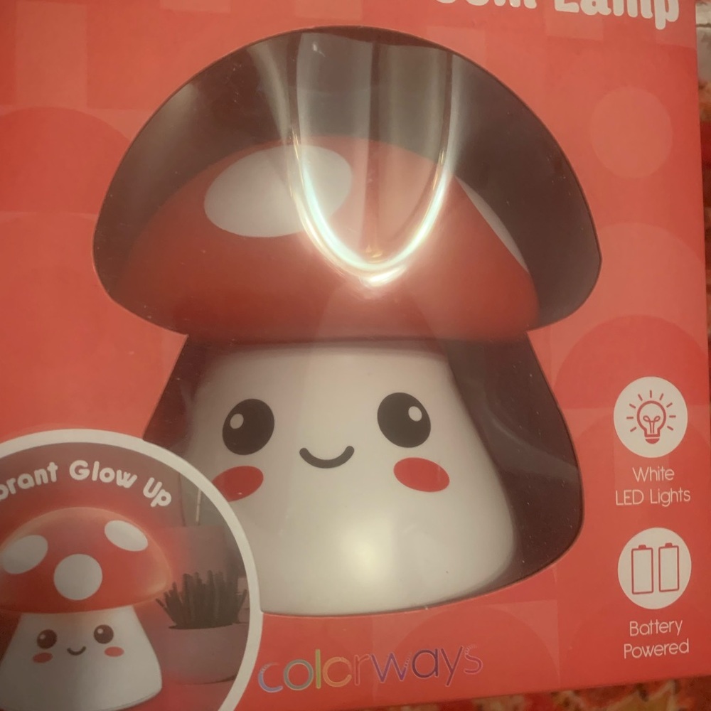 NEW Cute Red Mushroom LED Electric Night Light NWT